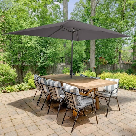 Pure Garden 10 Rectangular Patio Umbrella, Gray 50-LG1275